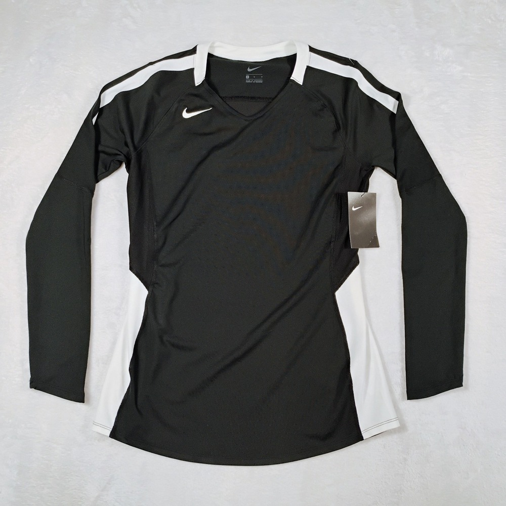 NIKE Vapor Pro Womens Medium Black Long Sleeve Volleyball‎ Shirt 915025-012